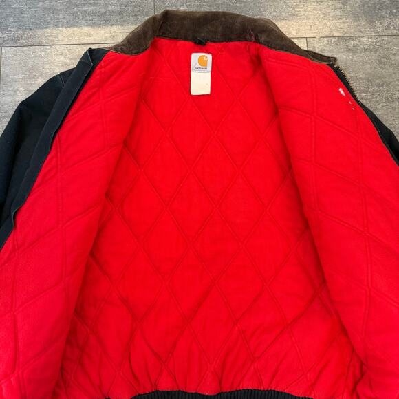 Carhartt J13 BLK Santa Fe Canvas Fleece Lined Jacket XL - Picture 3 of 14
